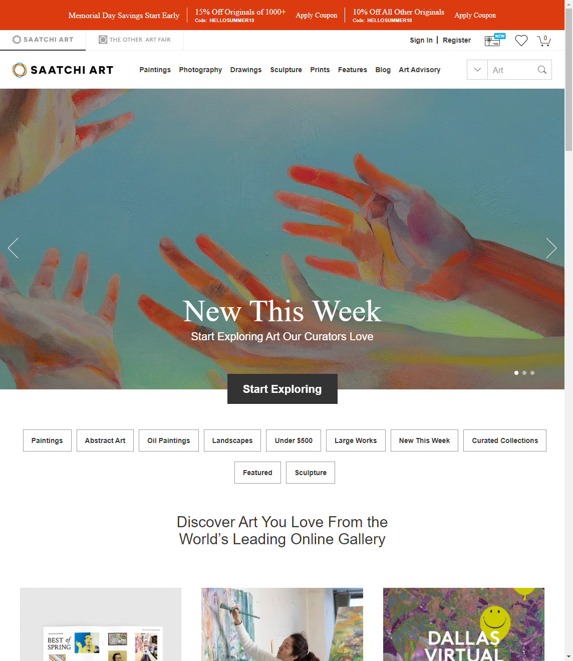 Сайт Saatchi Art - самая известная онлайн-галерея в мире